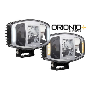 HALOGEN DALEKOSIĘŻNY Orion10+ CHROME LEDSON LED BIAŁY + POMARAŃCZOWY POSTÓJ