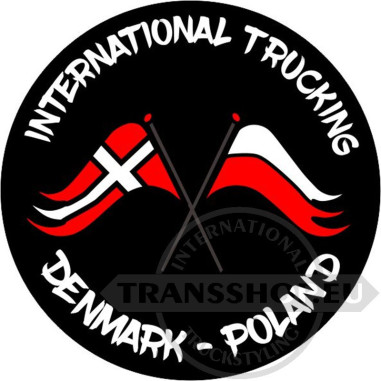 INTERNATIONAL TRUCKING DENEMARKEN - POLEN STICKER 10 CM