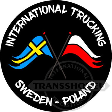 INTERNATIONAL TRUCKING SWEDEN- POLAND STICKER 10 CM