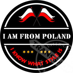 AUTOCOLLANT JE SUIS DE POLOGNE 8 CM