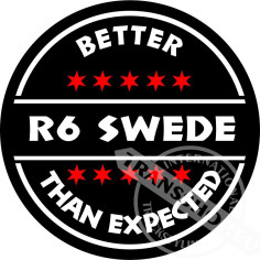 R6 SVENSK KLISTERMÄRKE KLISTERMÄRKE 10 CM