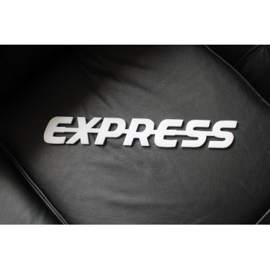 E-X-P-R-E-S-S plastic emblem letters logo