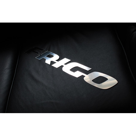 F-R-I-G-O ROESTVRIJ EMBLEEM LOGO CHROOM FRIGO