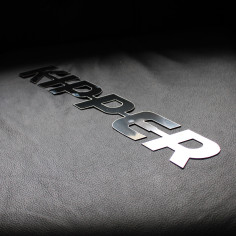K-I-P-P-E-R EMBLEMA LOGO IN ACCIAIO INOX CROMO KIPPER