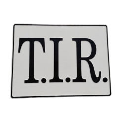 TABLICA TŁOCZONA TIR BIAŁO CZARNA