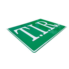 Embossed board TIR green white 2