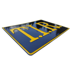 Embossed board TIR black - yellow 2