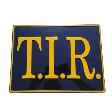 PLACA TIR EN RELIEVE NEGRO Y AMARILLO