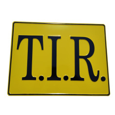 PLACA GOFRADA TIR AMARILLO Y NEGRO