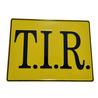 Embossed board TIR yellow - black