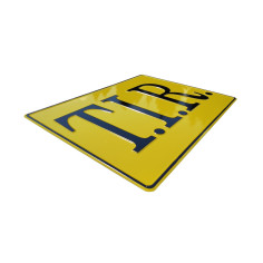 PLACA GOFRADA TIR AMARILLO Y NEGRO 2