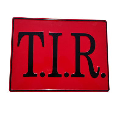 Embossed board TIR red - black