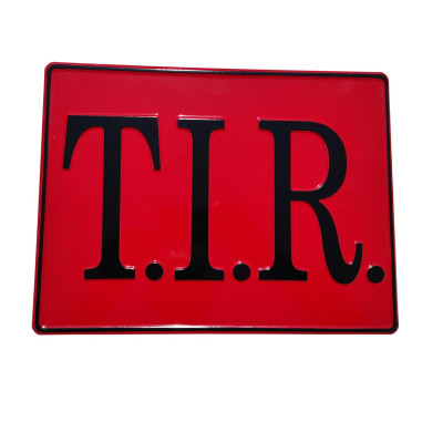 PLACA TIR RELIEVE ROJO NEGRO