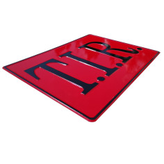 PLACA TIR RELIEVE ROJO NEGRO 2