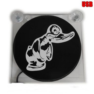LIGHTBOX USB 17x17 ANGRY DUCK LED TRUCK PLATE DELUXE