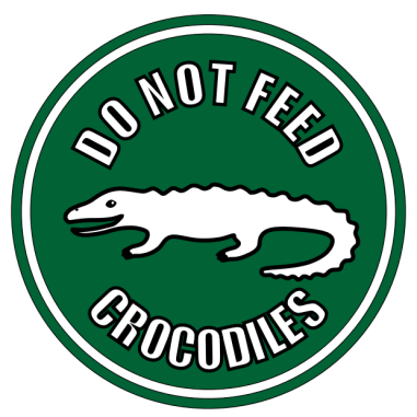DO NOT FEED CROCODILES STICKER 8 CM