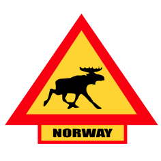 AVVISO NORVEGIA Toppa alce 10x8,5 CM