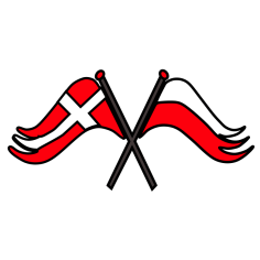 FLAGI DANIA POLSKA WLEPA 10x5 CM