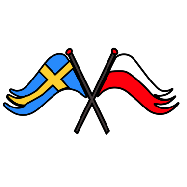 FLAGS SWEDEN POLAND STICKER 10x5 CM