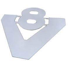 SCANIA V8 LOGO EMBLEMA CROMO ACCIAIO INOX 2