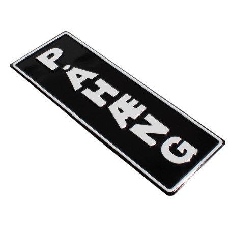 PLACA PAHAENG EN RELIEVE BLANCO Y NEGRO