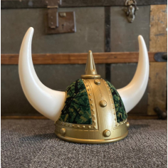 VIKING HELMET WITH GREEN DANISH PLUSH