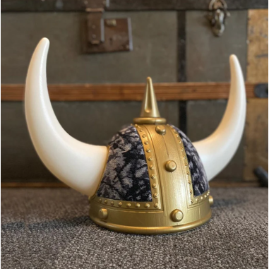 VIKINGAHJÄLM MED GRÅ DANSK PLYSCH