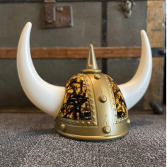 VIKING HELMET WITH YELLOW DANISH PLUSH