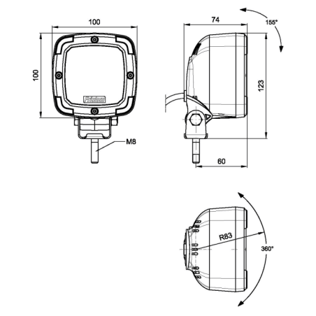 LED-arbetslampa FT-036 DS 12-24V