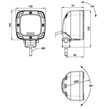 LED-arbetslampa FT-063 LED 12-24V