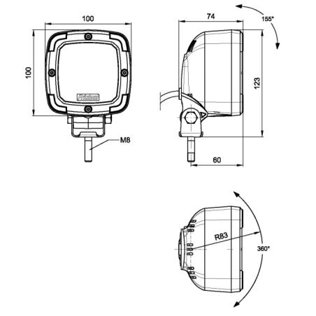 Lampa robocza LED FT-063 LED 12-24V
