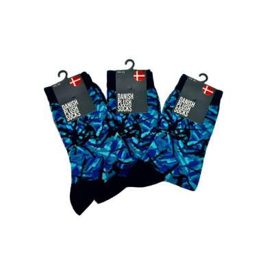 CHAUSSETTES DANOISES EN PELUCHE, BLEU