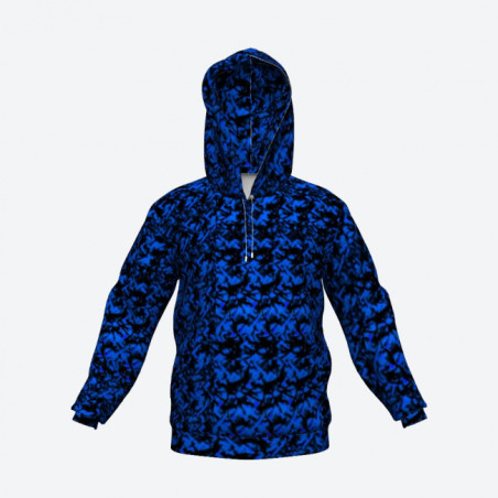 VOLLEDIGE HOODIE, BLAUW DEENS PLUCHE