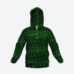 SWEAT À CAPUCHE, PELUCHE DANOISE VERTE