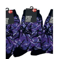 DANISH PLUSH SOCKS, PURPLE 2