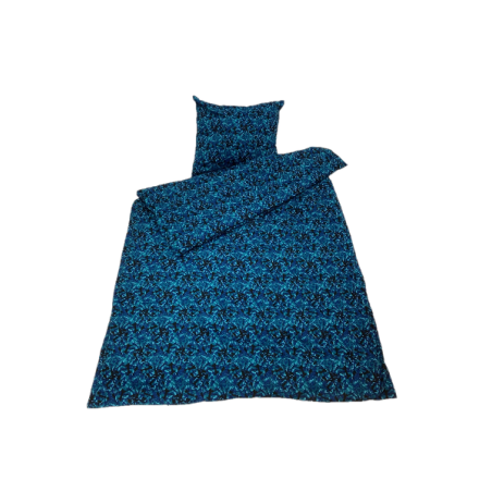 BED COVER 140x200 PATTERN BLUE DANISH PLUSH