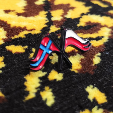 PIN PRZYPINKA FLAGI NORWEGIA - POLSKA