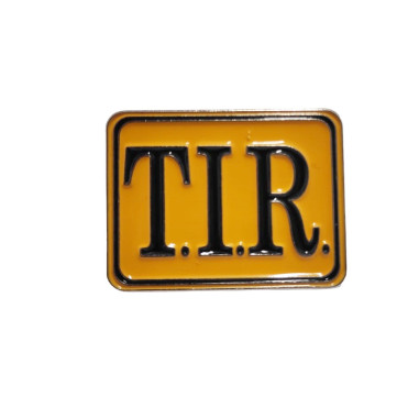 PIN BADGE TARGA TIR, GIALLA, NERA