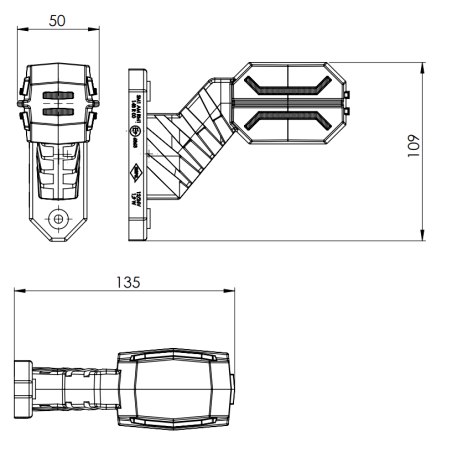 LEWA LAMPA OBRYSOWA DRAGON LD 3063 BIAŁO CZERWONO POMARAŃCZOWA