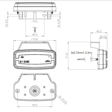 FEU D'ENJOLIVEUR LED ORANGE AVEC CROCHET ET...