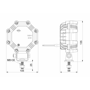 LAMPADA DA LAVORO AGGIUNTIVA LED 12/24V LRD...