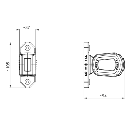 LEWA LAMPA OBRYSOWA LDCC 2776 BIAŁO CZERWONO POMARAŃCZOWA