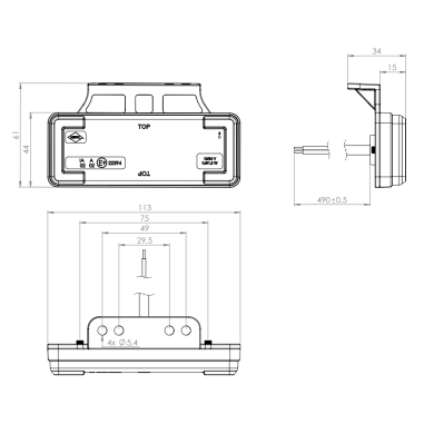 NARANČASTA LED PROZORNA SVJETILJKA S...