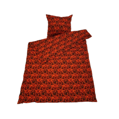 BED COVER 140x200 PRINTED RED DANISH PLUSH