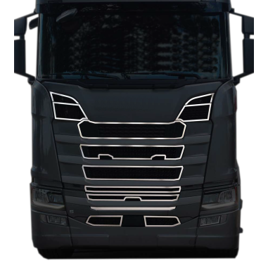 SCANIA NEXT GEN S GRILL STAINLESS DECOR CHROME MODEL WITHOUT LIGHTS