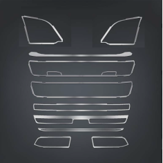 SCANIA NEXT GEN R GRILL ROSTFRI DEKOR KROM HALOGENFRI MODELL