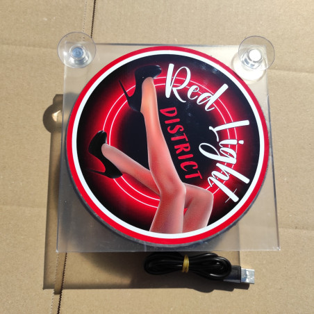 LIGHTBOX USB 17x17 RED LIGHT DISTRICT NEW TABLICZKA PODŚWIETLANA LED DELUXE