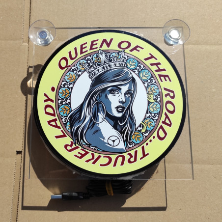 BOÎTE LUMINEUSE USB 17x17 TRUCKER LADY CARTE DELUXE ÉCLAIRÉE PAR LED