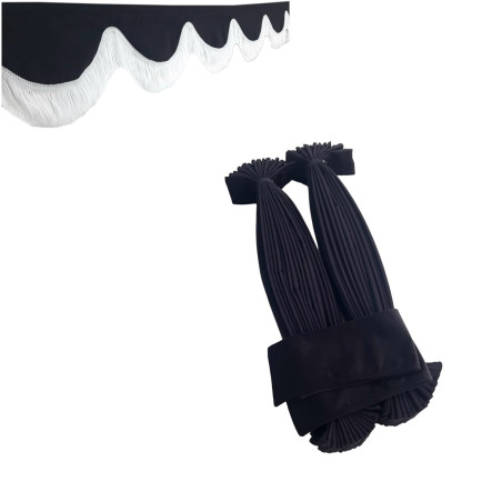 SVART VÄNDBARA PLITSERAD BENELUX SKIFTSGARDINER