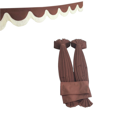 BROWN DOUBLE-SIDED PLEATED BENELUX SHIFT TRUCK CURTAINS